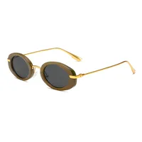 Internet Celebrity Same Style Retro Fashionable Oval Small Frame Fashion Sunglasses Street Shoot Concave Style Summer Sunscreen Sunglasses main image 4