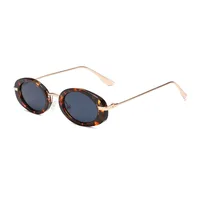 Internet Celebrity Same Style Retro Fashionable Oval Small Frame Fashion Sunglasses Street Shoot Concave Style Summer Sunscreen Sunglasses main image 5