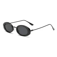 Internet Celebrity Same Style Retro Fashionable Oval Small Frame Fashion Sunglasses Street Shoot Concave Style Summer Sunscreen Sunglasses sku image 2