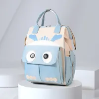 Cartoon Color Block Travel Daily Diaper Backpack sku image 4