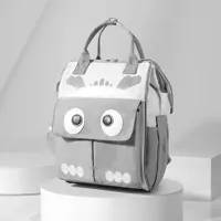 Cartoon Color Block Travel Daily Diaper Backpack sku image 2