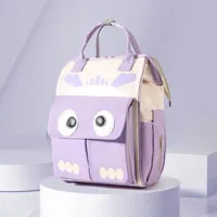 Cartoon Color Block Travel Daily Diaper Backpack sku image 3