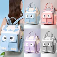 Cartoon Color Block Travel Daily Diaper Backpack main image 1