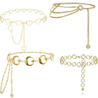 Europe And The United States  Jewelry Fashion Love Waist Chain Female Retro Metal Moon Star Pendant Body Chain Manufacturers Sales main image 2