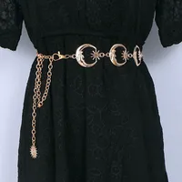 Europe And The United States  Jewelry Fashion Love Waist Chain Female Retro Metal Moon Star Pendant Body Chain Manufacturers Sales sku image 7