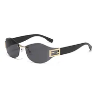Basic Streetwear Geometric PC UV400 Protection Oval Frame Frameless Glasses main image 5