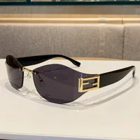 Basic Streetwear Geometric PC UV400 Protection Oval Frame Frameless Glasses sku image 1