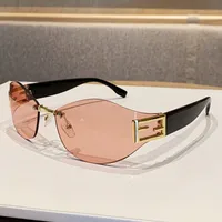 Basic Streetwear Geometric PC UV400 Protection Oval Frame Frameless Glasses sku image 3