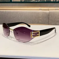 Basic Streetwear Geometric PC UV400 Protection Oval Frame Frameless Glasses sku image 4