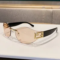 Basic Streetwear Geometric PC UV400 Protection Oval Frame Frameless Glasses sku image 6