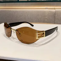 Basic Streetwear Geometric PC UV400 Protection Oval Frame Frameless Glasses sku image 7