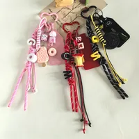 Dopamine Biscuit Miu Style Bag Pendant Girl's Heart Color Braided Rope Creative Schoolbag Keychain All-match Style main image 1