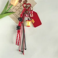 Dopamine Biscuit Miu Style Bag Pendant Girl's Heart Color Braided Rope Creative Schoolbag Keychain All-match Style sku image 1