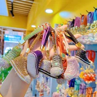 1 Piece Glam Cute Shoe Alloy Czech Diamond Women's Bag Pendant Keychain main image 1
