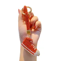 1 Piece Glam Cute Shoe Alloy Czech Diamond Women's Bag Pendant Keychain main image 2
