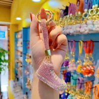 1 Piece Glam Cute Shoe Alloy Czech Diamond Women's Bag Pendant Keychain sku image 3