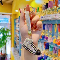 1 Piece Glam Cute Shoe Alloy Czech Diamond Women's Bag Pendant Keychain sku image 4