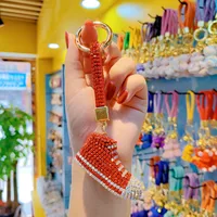 1 Piece Glam Cute Shoe Alloy Czech Diamond Women's Bag Pendant Keychain sku image 8