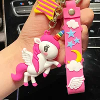 1 Piece Cute Cartoon Character  Silica Gel Unisex Bag Pendant Keychain sku image 3