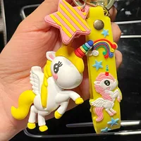 1 Piece Cute Cartoon Character  Silica Gel Unisex Bag Pendant Keychain sku image 4