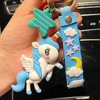 1 Piece Cute Cartoon Character  Silica Gel Unisex Bag Pendant Keychain sku image 2