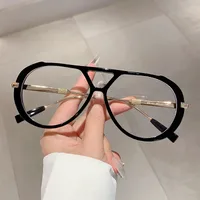 Simple Style Streetwear Geometric PC UV400 Protection Oval Frame Full Frame Glasses main image 4