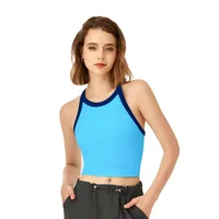 Autumn And Winter New Contrast Color High Elastic Sports Underwear Women's Shockproof Fitness Bra Yoga Clothing Vest Fixed Cup main image 4