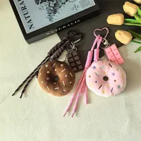 Internet Celebrity Cartoon Plush Keychain Cute Bread School Bag Pendant Doll Trinket Key Chain Gift Wholesale main image 2
