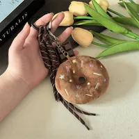 Internet Celebrity Cartoon Plush Keychain Cute Bread School Bag Pendant Doll Trinket Key Chain Gift Wholesale main image 3