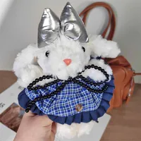Xiaohongshu Popular White Lop-Eared Rabbit Plush Doll Pendant With Lanyard Birthday Gift Bag Pendant Wholesale sku image 1