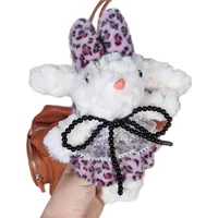 Xiaohongshu Popular White Lop-Eared Rabbit Plush Doll Pendant With Lanyard Birthday Gift Bag Pendant Wholesale main image 5
