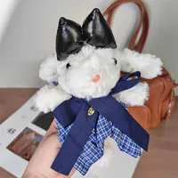 Xiaohongshu Popular White Lop-Eared Rabbit Plush Doll Pendant With Lanyard Birthday Gift Bag Pendant Wholesale sku image 2
