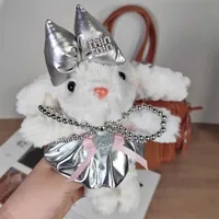 Xiaohongshu Popular White Lop-Eared Rabbit Plush Doll Pendant With Lanyard Birthday Gift Bag Pendant Wholesale sku image 10