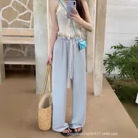 Dopamine Cream Pants Spring And Summer  New All-match Yamamoto Wide-leg Pants High Waist Straight Casual Trousers main image 2