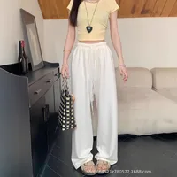 Dopamine Cream Pants Spring And Summer  New All-match Yamamoto Wide-leg Pants High Waist Straight Casual Trousers main image 3