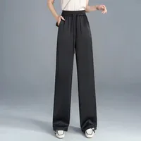 New Chinese Style Imitation Acetic Acid Wide Leg Pants Women's Summer Satin Pants Jacquard Chinese Thin New Casual Straight Pants main image 4