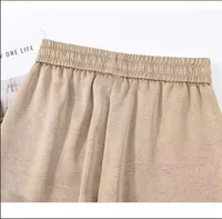 New Chinese Style Imitation Acetic Acid Wide Leg Pants Women's Summer Satin Pants Jacquard Chinese Thin New Casual Straight Pants sku image 16
