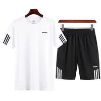 Sports Quick-drying Suit Two-piece Suit Men's Short-sleeved Casual Wear Running Suit Summer Quick-drying T-shirt 1801 main image 3