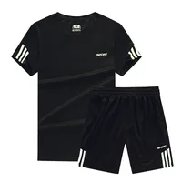 Sports Quick-drying Suit Two-piece Suit Men's Short-sleeved Casual Wear Running Suit Summer Quick-drying T-shirt 1801 main image 5
