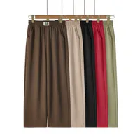 Summer New Ice Silk Wrinkled Wide Leg Pants High Waist Women's Casual Pants Loose Straight Leg Pants Thin Cropped Pants main image 1