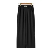 Summer New Ice Silk Wrinkled Wide Leg Pants High Waist Women's Casual Pants Loose Straight Leg Pants Thin Cropped Pants main image 2