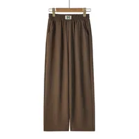 Summer New Ice Silk Wrinkled Wide Leg Pants High Waist Women's Casual Pants Loose Straight Leg Pants Thin Cropped Pants main image 4