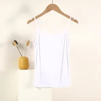 Quality Camisole Women's Inner Base Top Sexy Thin Anti-Glow White Beautiful Back Short Small Vest sku image 3