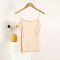 Quality Camisole Women's Inner Base Top Sexy Thin Anti-Glow White Beautiful Back Short Small Vest sku image 6