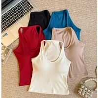 Explosions 298# Hanging Neck U Collar Tibetan Blue Camisole Women With Chest Pad I-back Autumn And Winter With A Base Coat main image 1