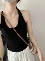 Explosions 298# Hanging Neck U Collar Tibetan Blue Camisole Women With Chest Pad I-back Autumn And Winter With A Base Coat sku image 3