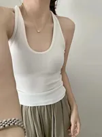 Explosions 298# Hanging Neck U Collar Tibetan Blue Camisole Women With Chest Pad I-back Autumn And Winter With A Base Coat sku image 4