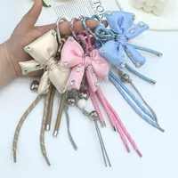 Dopamine Color Miu Style Bag Charm Girly Heart Bowknot Beaded Keychain Backpack Small Pendant main image 1