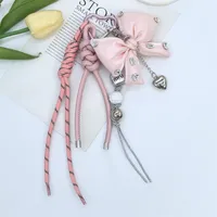 Dopamine Color Miu Style Bag Charm Girly Heart Bowknot Beaded Keychain Backpack Small Pendant sku image 2