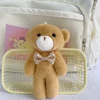 Cute Girl Heart Plush Bow Bear Doll Holiday Gift Children's Backpack Keychain Pendant Wholesale sku image 2